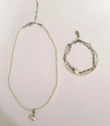 아가 agete 3연 팔찌 SILVER 담수 펄
