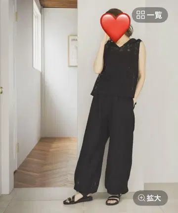 studio CLIP 꽃 모티브 레이스 셋업 Free 사이즈