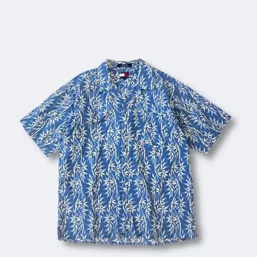 90s 타미힐피거 오픈 카라 셔츠 올 패턴