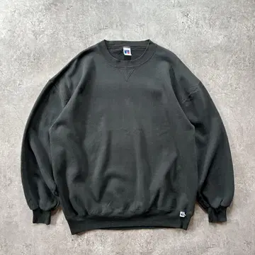 90s 러셀 애슬레틱 앞V 맨투맨 USA제 블랙 2XL