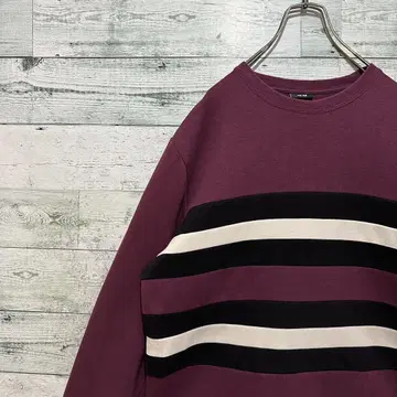 [ H&M ] 최고의 디자인 보더 레트로 인기 맨투맨 풀오버