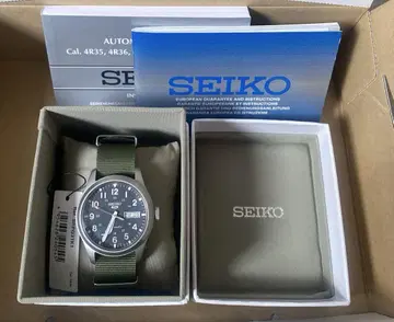 SEIKO 5 4R36-10A0 자동 와인딩 카키 밀리터리 블랙