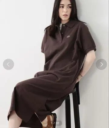 BEAMS BOY LACOSTE 원피스 브라운