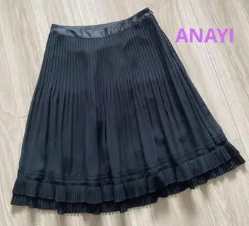 ANAVI 블랙 플리츠 스커트 36
