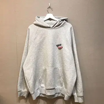 714STREET 로고 프린트 와펜풍 그레이 후드티