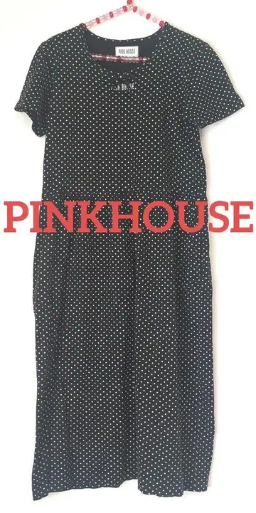 핑크하우스 PINK HOUSE 도트 무늬 롱 원피스 면 100% 일본제