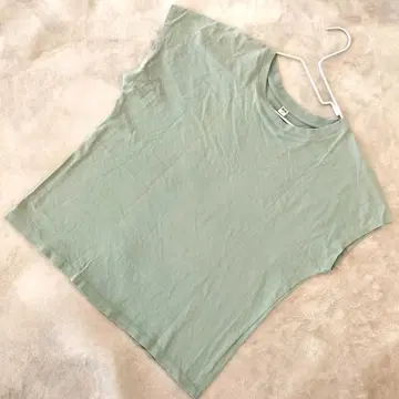 UNIQLO 스무스 코튼 프렌치 슬리브 T 반팔 M 사이즈 그린