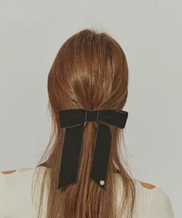 샤포 도 오 벨벳 콤 리본 블랙