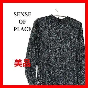 SENSEOFPLACE 미니 꽃무늬 스탠드 카라 롱 원피스 B1959