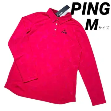 [ 새상품 ] PING 여성용 골프 긴팔 올 패턴 피케 셔츠 핑크 M