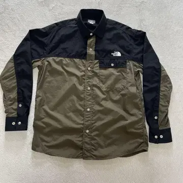 The North Face 나일론 버튼업 셔츠 블랙/카키 S 사이즈