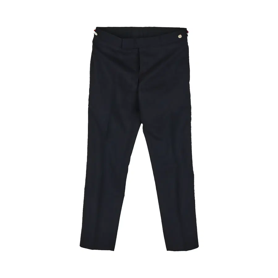 Thom Browne 海军蓝羊毛休闲裤 - 0