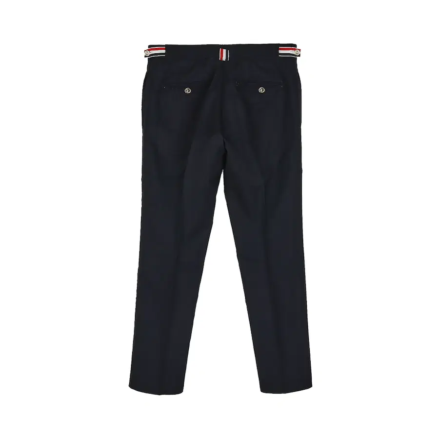 Thom Browne 海军蓝羊毛休闲裤 - 0