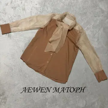 이우엔 마토프 AEWEN MATOPH 블라우스 시스루 소매 보타이