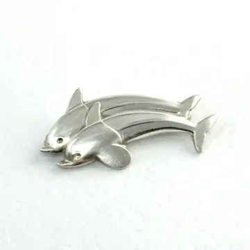 GEORG JENSEN 317B 브로치 스몰 돌고래 실버 925