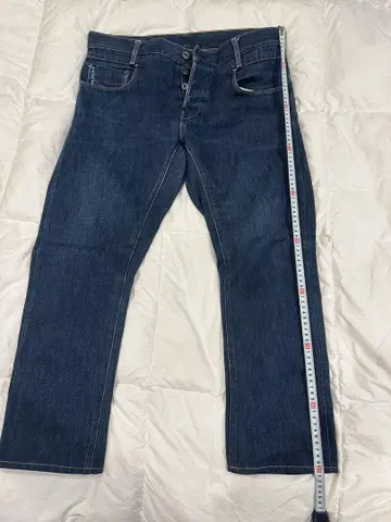 스트레이트 데님 다크 블루 허리 80cm