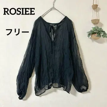 로지 ROSIEE 블랙 긴팔 블라우스 F 사이즈 시어 소재 비침