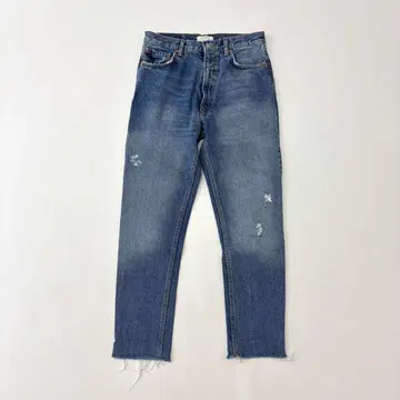 ZARA WOMAN 크러쉬 가공 컷오프 데님 팬츠 사이즈 36