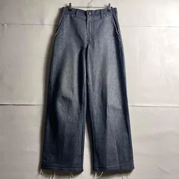 USA 60s 50s 죄수 다크 네이비 데님 청바지 와이드 팬츠 프리즈너