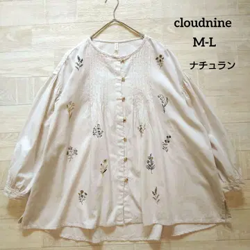 cloudnine 클라우드나인 핀턱 자수 블라우스 M-L 나추란