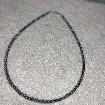 목걸이 그레이 비즈 38cm