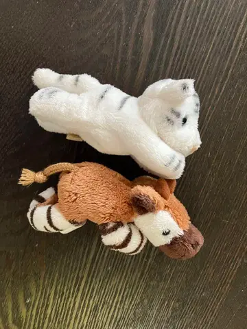 화이트 타이거와 오카피 봉제 인형 세트 요코하마 주라시아