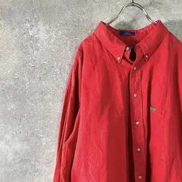 PENDLETON 캐주얼 셔츠 긴팔 레드 무지 버튼 다운 코튼