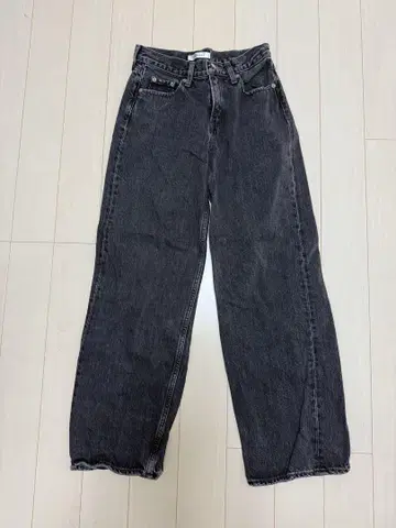 MOUSSY 블랙 와이드 레그 데님