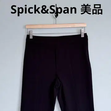Spick&Span 팬츠 바지 사이드 지퍼 블랙 스트레이트 검정