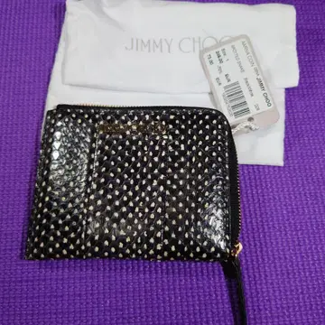 JIMMY CHOO Aarna 코인 케이스 블랙/화이트