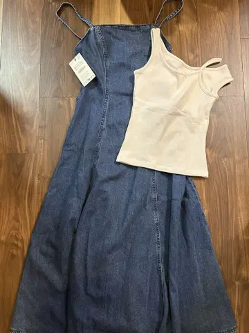 ZARA 데님 원피스 탱크탑 세트