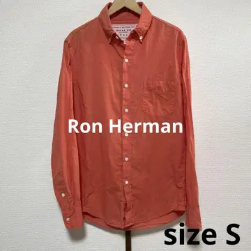 Ron Herman 긴팔 셔츠 오렌지 GREEN DYE 사이즈 S