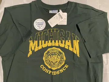 DISCUS 바디 T셔츠 Michigan 로고 그린 미사용 M