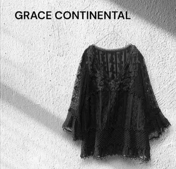 GRACE CONTINENTAL 레이스 튜닉 상의 비침 프리