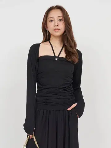 ROYAL PARTY 컷 베어 앙상블 와이드 팬츠 셋업
