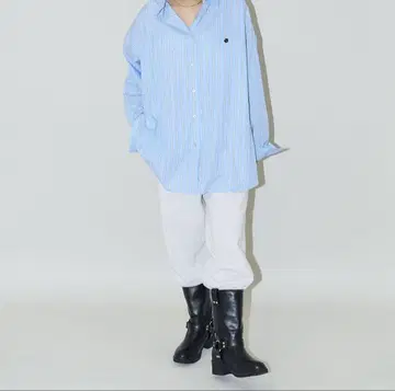 MARY QUANT x PUBLUX/마리콴트 로고 자수 빅 셔츠