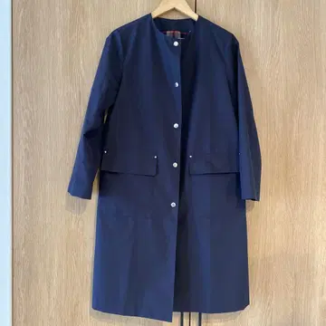 매킨토시 필로소피 노카라 롱 코트 38 네이비