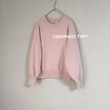 CIAOPANIC TYPY 에어리 니트 맨투맨 트레이닝복 핑크