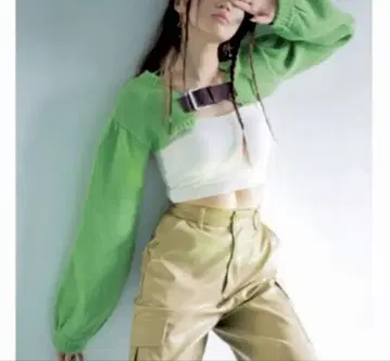 y2k jouetie 니트 볼레로 그린 moussy 숏