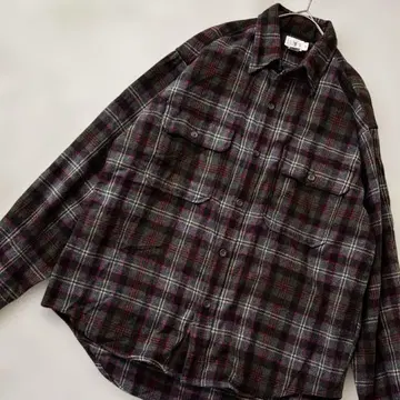 J.CREW 울 체크 플란넬 셔츠 M