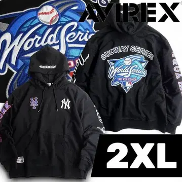 AVIREX 아비렉스 MLB 맨투맨 후드티 후디 블랙