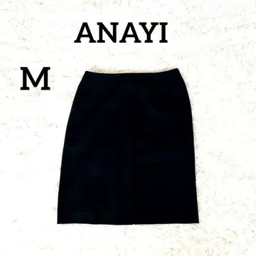 [아나이] 타이트 스커트 M 블랙 슬릿 얇은 소재 오피스 비즈니스