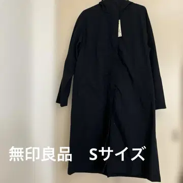 무인양품 발수 후드 부착 코트 S 다크 네이비