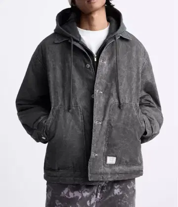 ZARA 데님 자켓 빈티지 워시 가공