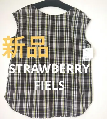 새상품 택 포함 STRAWBERRY FIELDS 슬리브리스 체크 블라우스