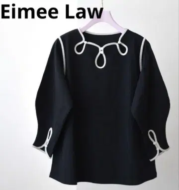 에이미 로우 눈물 트임 넥 파이핑 상의 티셔츠 Eimee Law