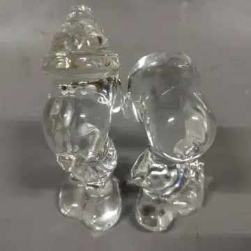 사사키 유리 스누피 크리스탈 입상 페이퍼 웨이트 2개 세트