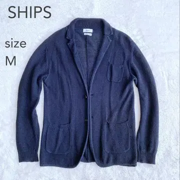 새상품급 SHIPS 프렌치 린넨 100% 니트 테일러드 자켓 가디건