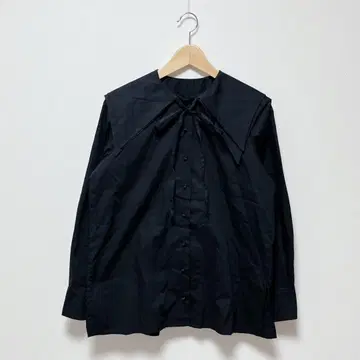 셀렉 모카 세일러 블라우스 셔츠 큰 옷깃 리본 포함 M 사이즈
