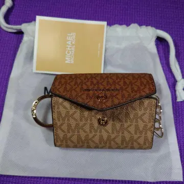 MICHAEL KORS 가죽 키케이스 브라운/베이지